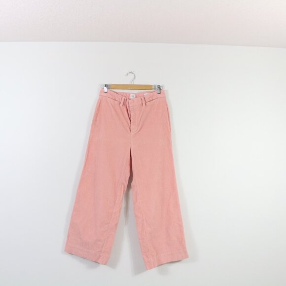 *GAP High Rise Wide-Leg Crop Pink Cords - Picture 2 of 6